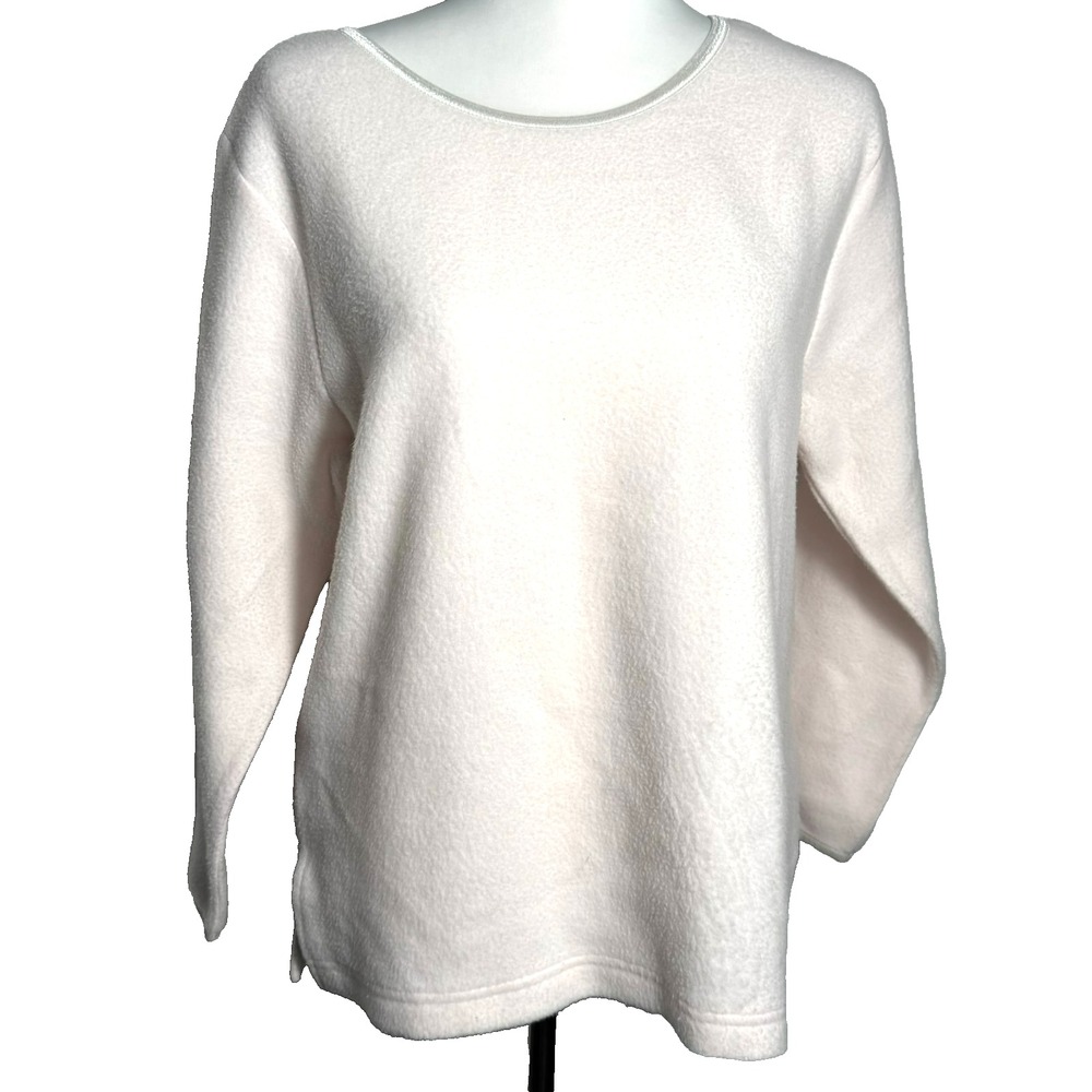 SOFT SURROUNDINGS Womens Small Petite Pale Pink Ballet Fleece Cozy Tunic Sweater